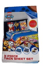 Paw Patrol 3 Piece Microfiber Twin Bedding Sheet Set  Pillowcase Kids Children