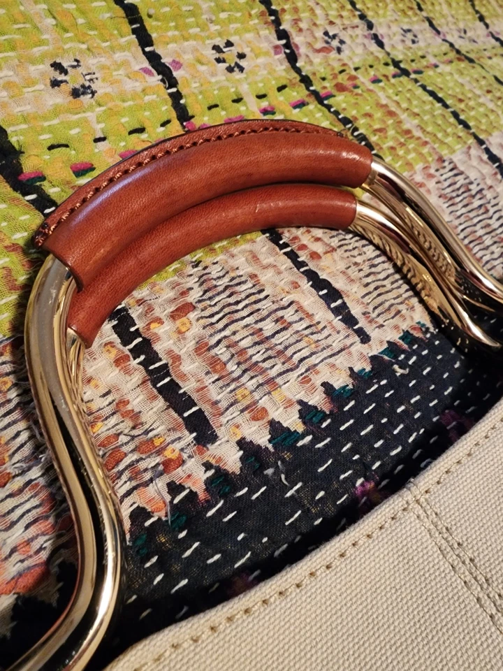 Barneys New York Heavy linen Tote with Leather Trim NWT - Изображение 3 из 4