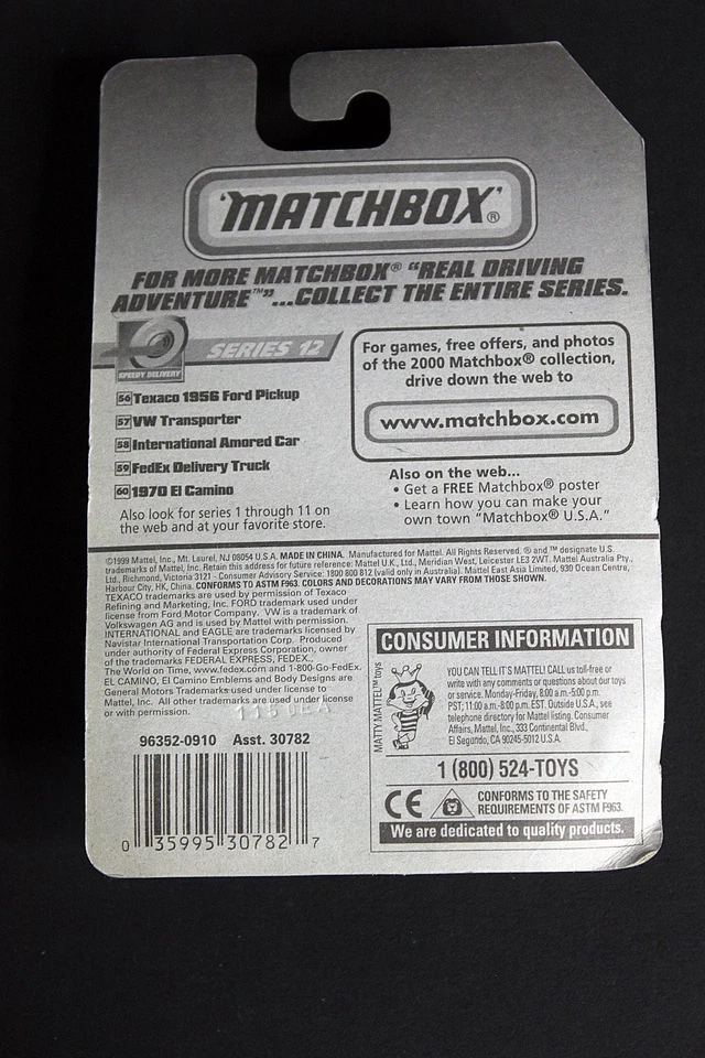 Matchbox FedEx Delivery Truck Ford Box Truck 1:60 Scale Series 12 #59 1999 - Image 2 of 4