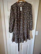 Loft Outlet Floral Full Sleeve Med Midi Dress NWT Retail $84.99 32433449
