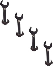 4Pcs Vintage Wrench Shape Hooks, Black Wall Hooks for Bathroom Kitchen Home or O