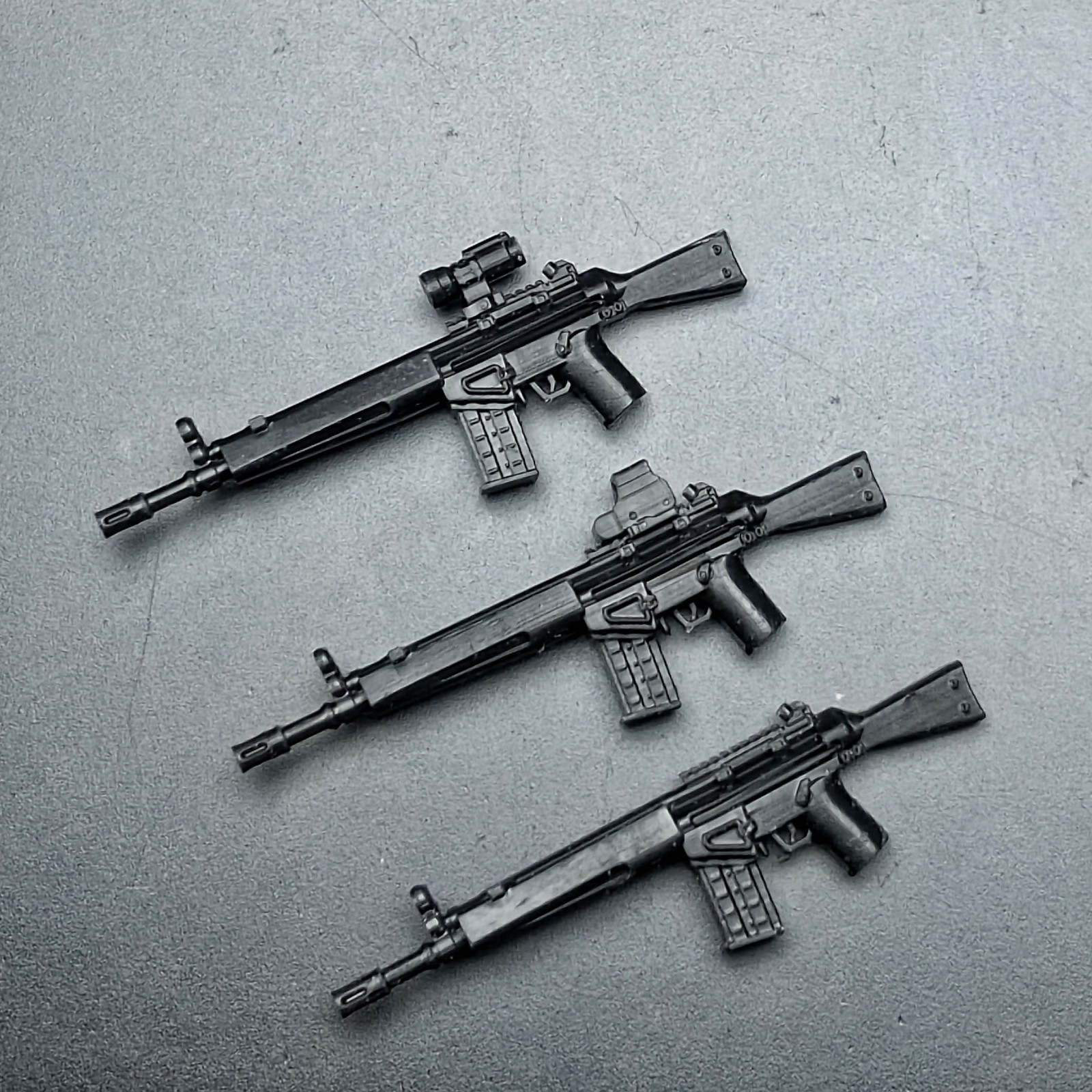 HK G3 Battle Rifle Set, Tactical Scoped G3A3 Weapon for Small Figures, 3D Print