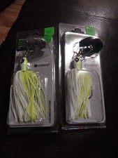 Googan Squad  Clickbait Vibrating Jig 3/8 Oz Nip White / Chartreuse Lot Of 2