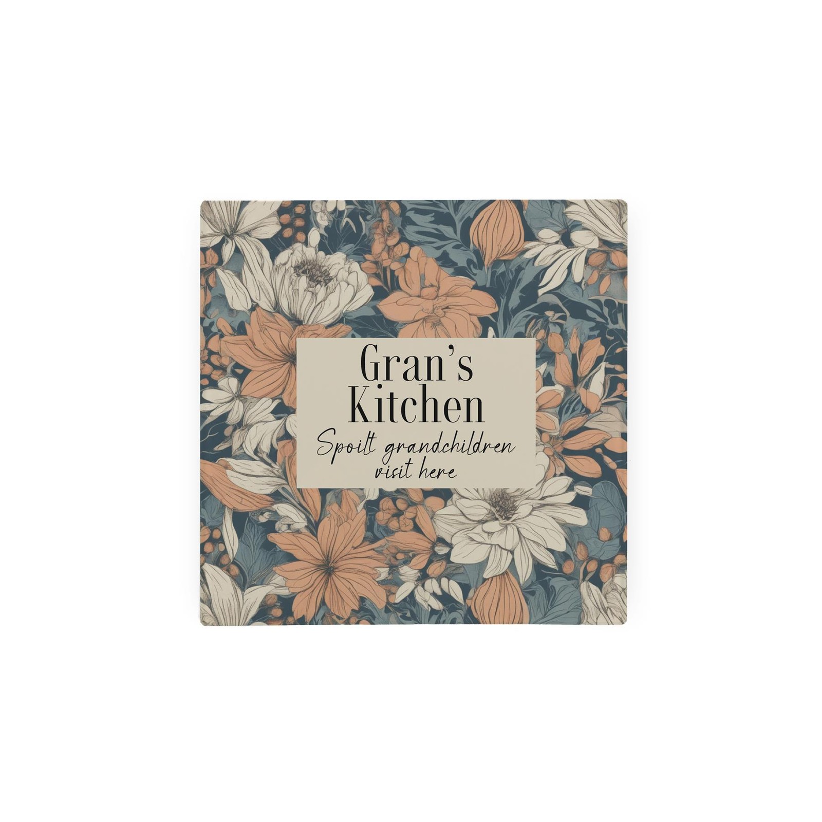 Spoilt Grandkids Square Glass Trivet - Gran Hot Pot Stand Kitchen Gifts