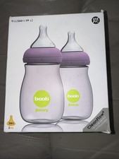 Joovy Boob PP Baby Bottle, Purple, 9 Ounce, 2 Count New NIB