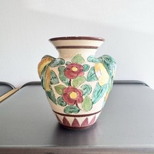 Vase en faïence décor floral p…