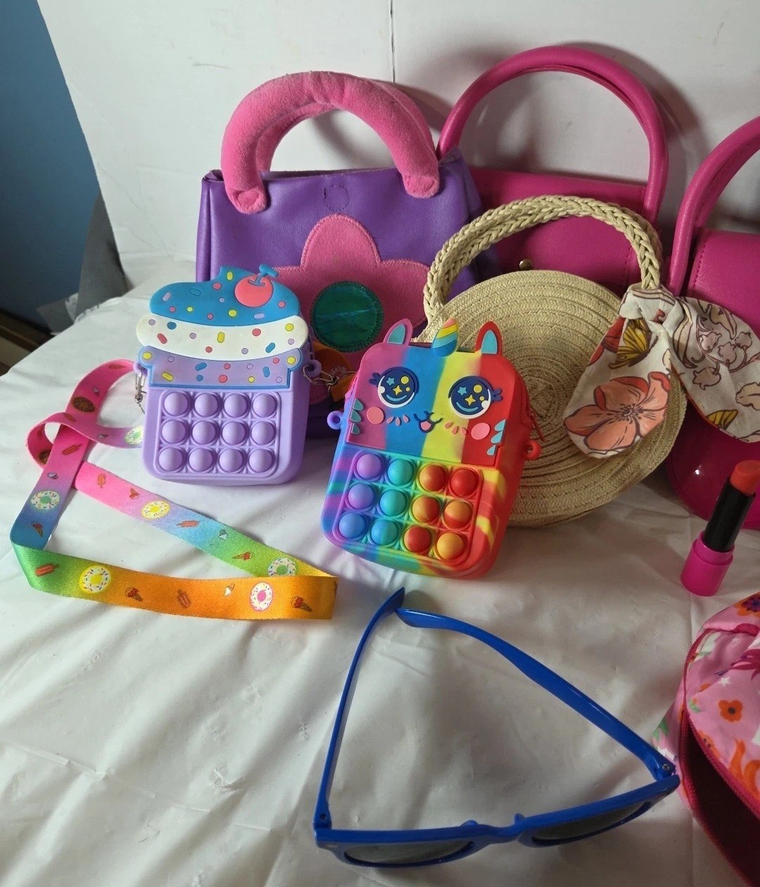 Giant Girls Purse Lot Dress Up Handbags Backpack Pop It Bags Accessories Bundle