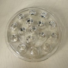Vintage Large 16 Hole Clear Glass Flower Frog - Floral Arrangements 5" Diameter