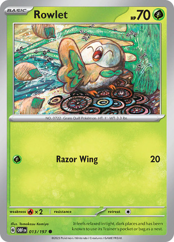 Rowlet (013/197) [Scarlet & Violet: Obsidian Flames] - 第 1/1 張圖片