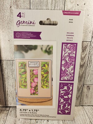 CC3 Crafter's Companion Gemini Rose  Create A Card Floral Panel die New