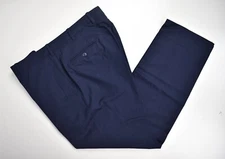 JB Britches Solid Navy Blue 100% Worsted Wool Flat Front Trousers Size: 37x31