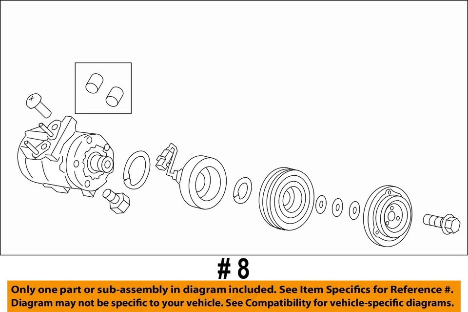 Used A/C Compressor fits: 2013 Ford F250SD PICKUP gasoline engine Grade C Foto 4 de 4