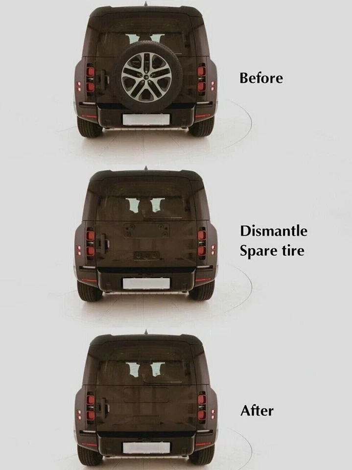 Tasman Blue Rear Tire Cover Trim Plate for LR Defender 110 90 130 2020-2025 - Image 4 of 4