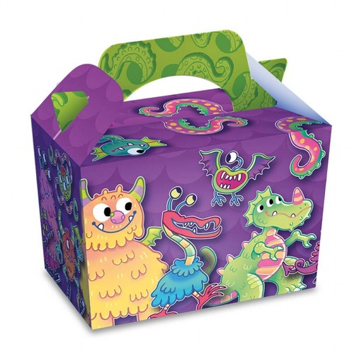 12 x Childrens Kids Themed Carry Food Meal Box Birthday Party Loot Bag Boxes - Picture 43 of 91
