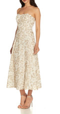 ADRIANNA PAPELL Embroidered Strapless Fit & Flare Dress (size 14)