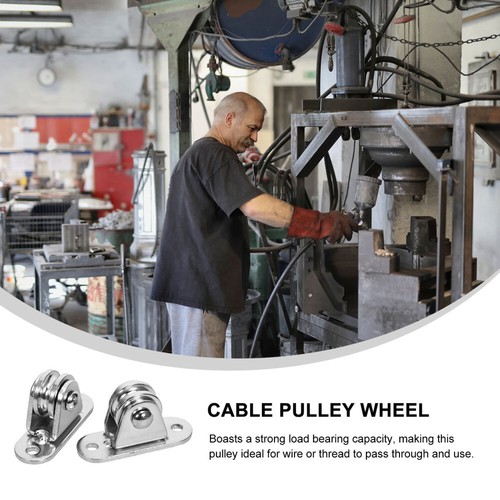 2 Sets Small Pulley Blocks Cable Pulley Wheels Ceiling Mount Pulleys for Wire - Picture 2 of 12