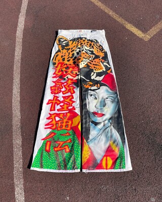 upcycle levis Jeans ed hardy white pants Custom 1/1 japan y2k denim custommade