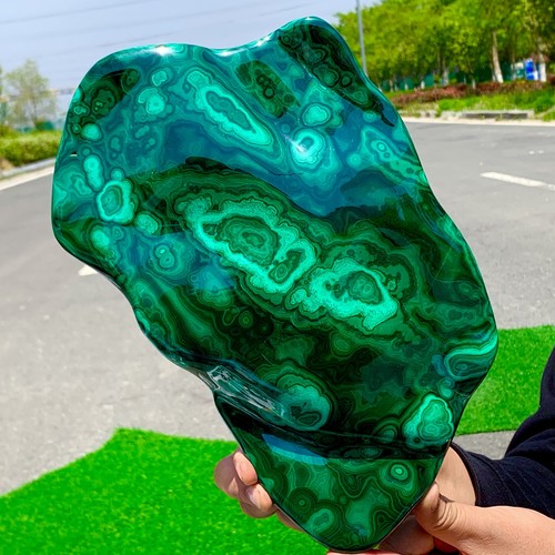 3.67LB Natural Malachite transparent cluster coarse crystal mineral sample - Picture 9 of 22