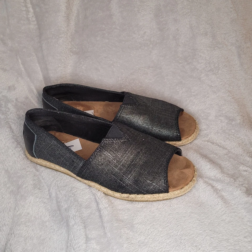 TOMS Zapatos Mujer 6M Alpargata Punta Abierta Sin Cordones Brillante Punta abierta Alpargata Yute Foto 2 de 4