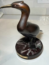 Don Pahl Bronze Great Cormorant Sculpture Mounted On Granite - Original Artwork