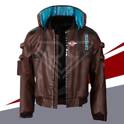 Cyber 2077 Samurai Style Jacket | Brown Leather Gaming Cosplay Coat for Men