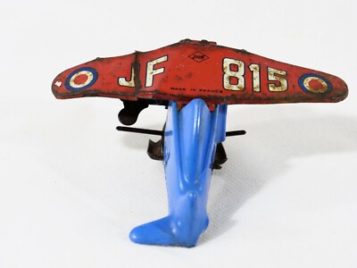 Jouef 815 Avion mécanique tole looping jaune ailes rouge 1/43