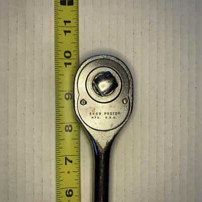 PROTO 5449 Ratchet Socket Wrench 1/2” Drive 10” Knurled Handle | eBay