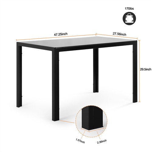 5 Pieces Kitchen Dining Table Set, Dining Table and 4 Chairs Breakfast Furniture - Picture 6 of 32