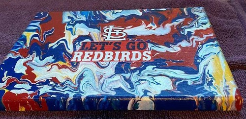 Abstraktes Acrylgemälde "Go Redbirds" gemalt von einem lokalen Ozark Künstler -- ICH! - Bild 7 von 10