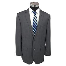 Bocaccio Uomo Blazer Mens 42L Gray Windowpane Sports Coat Jacket 2 Buttons Vent
