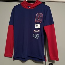 NY Giants Lightweight DriFit Pullover W/Hood Youth Md 10/12 NFL Team Apparel 112