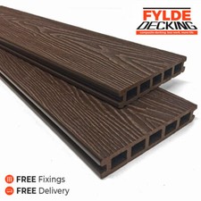 3.6m Composite WPC Decking Boards - Deep Embossed Woodgrain Plastic Boards