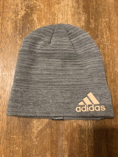 ADIDAS womens knit hat gray with pink 