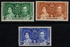 Bahamas 1937 King George VI Coronation SG146-48 Mint