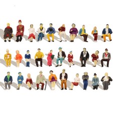 P8711 60pcs Model HO Gauge 1:87 Seated People Sitting Figures 30 Different Poses
