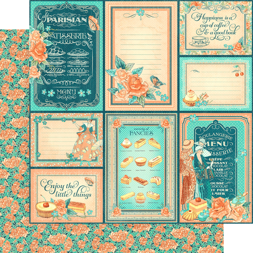 Graphic 45 CAFE PARISIAN 8x8 Paper Pack 24 Sheets *Deluxe Collector's Edition* - Bild 3 von 12