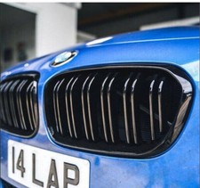 Gloss Black Front Kidney Grille Grill Twin Slat For BMW F20 F21 1 Series 15-19