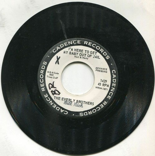 Everly Brothers - I'm Here To Get My Baby Out Of Jail / Lightning Express 7" 45 - Picture 4 of 5