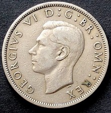 1951 HALF CROWN COIN 2/6d BRITISH COPPER/NICKEL COIN - KING GEORGE VI