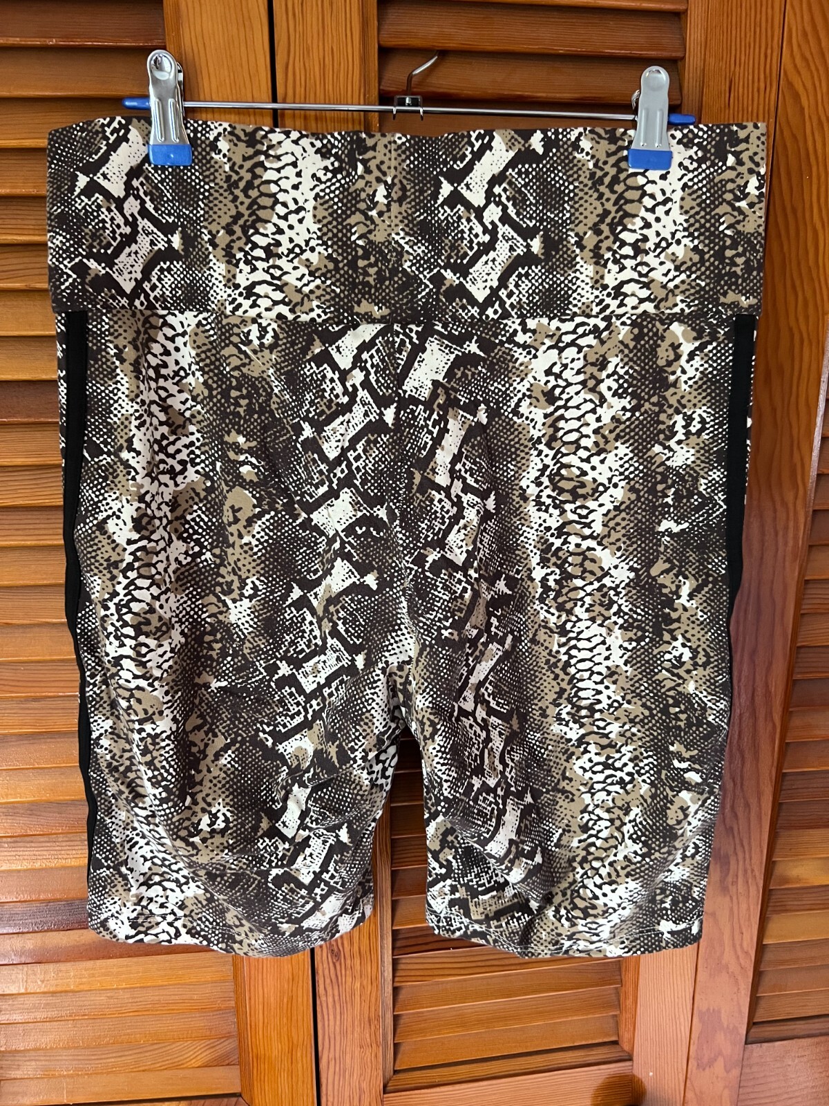 adidas python print striped athletic biker shorts… - image 2