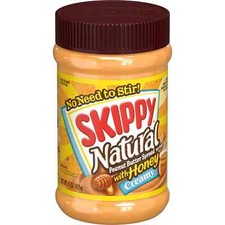  2-Pack Skippy 15 oz NATURAL with HONEY Creamy Peanut Butter Spread BB 4/2026 