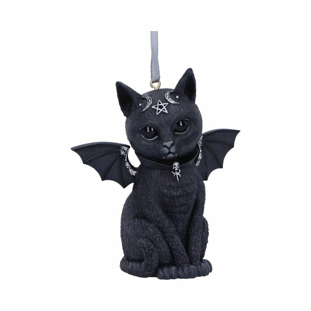 Nemesis Now Hanging Bat Winged Occult Cat Pentagram Skull Hanging Tree Ornament
