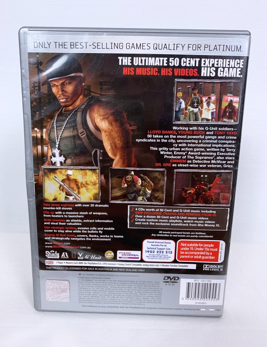 50 Cent Bulletproof Platinum - COMPLET (OVP) - PS2 PAL - Version Française - Bon État