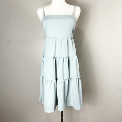 MINKPINK Hunter Smock Dress Mint Green Mini Tiered Tie Back Spaghetti Size XS