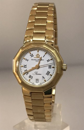 Baume & Mercier Riviera 18 Carati Oro Giallo Bracciale Donna Orologio con
