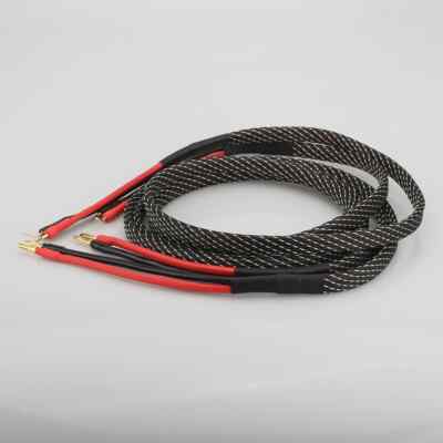 Pair Pure Copper Hi-Fi Audio Speaker Cable Gold Plated Pin to Banana Connectors