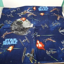 New Unwashed Star Wars Cotton Fabric 1 Yard 42" X 36" Blue Death Star