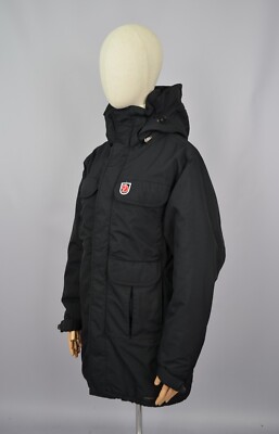 FJALLRAVEN 83238 Kodiak Parka Womens Black Hydratic Jacket Hooded