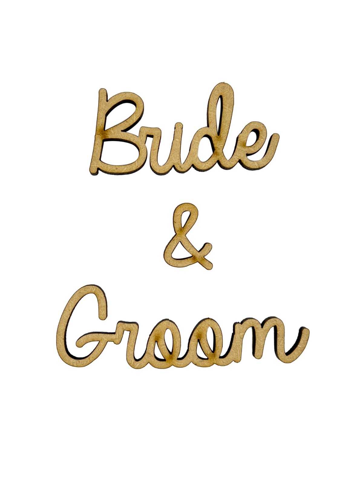 4x Bride & Groom Sets Words Wedding 6cm Wood Craft Embelishments Laser Cut Shape