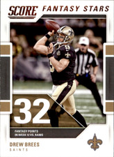 DREW BREES 2017 Score Fantasy Stars #12 New Orleans Saints Football Insert Card